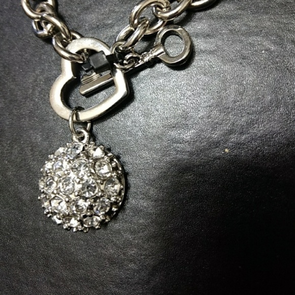 Guess Jewelry - ** Guess Silver Tone Heart & Key Necklace